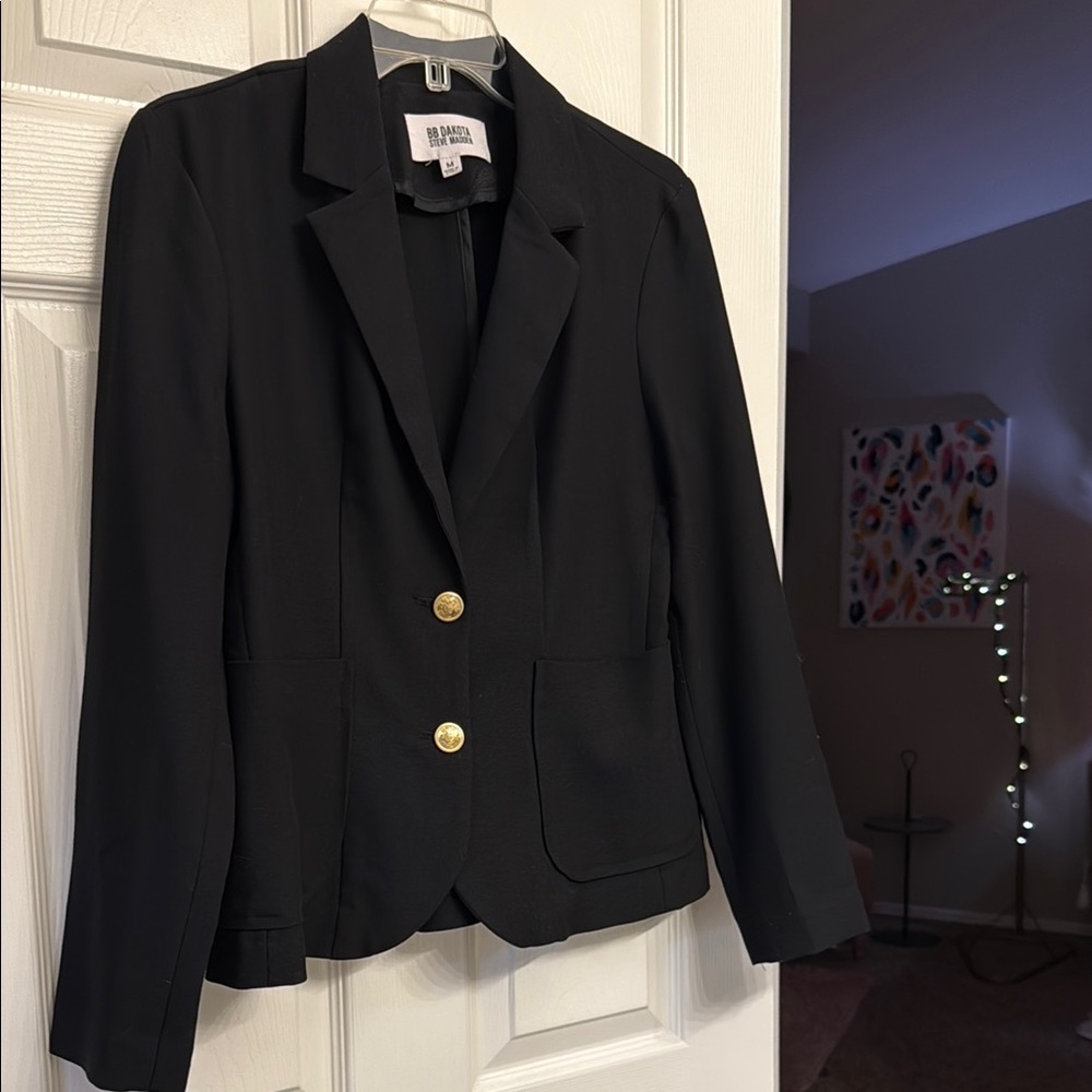 Black Blazer with Gold Buttons